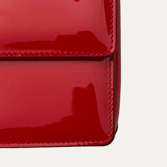 Salvatore Ferragamo Ginny Vara Bow Red Patent Leather Bag - Picture 9 of 11